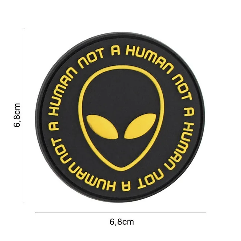 Van Os Imports Patch 3D PVC Not Human / Alien · Black yellow