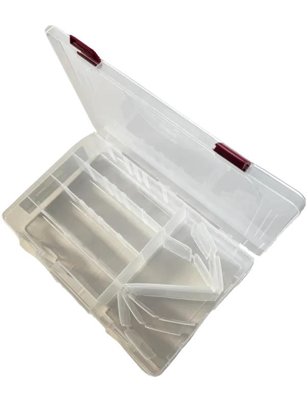 Plano Deep Storage Box with Adjustable Dividers Clear