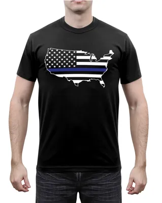 Thin Line Amerika Karte T-Shirt - Rothco