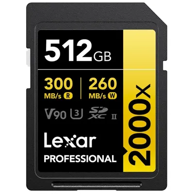 SD Pro Series Uhs-Ii 2000x 512GB V90 - Lexar