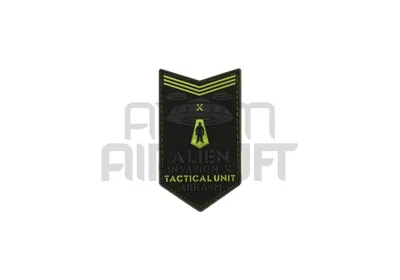 "Alien Invasion Tactical Unit" PVC Velcromerkki - Pimeässä Hohtava - JTG