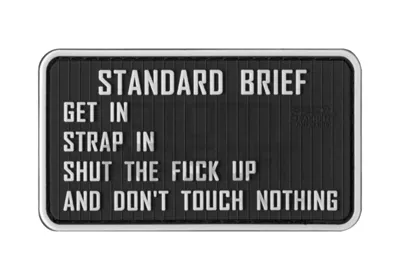 "Standard Briefing" PVC Velcromerkki - JTG