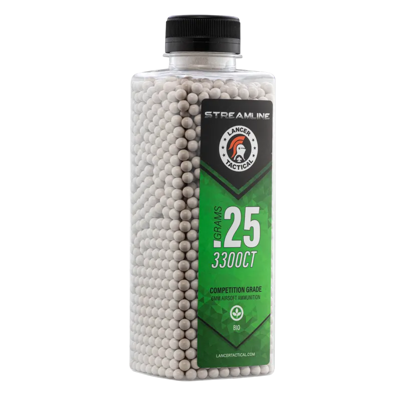 Lancer Tactical Billes Streamline 0.25g BIO Bouteille 3300 BBs