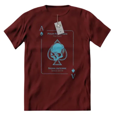 4-14 T-Shirt “ACE of Spades” Burgundy - 4-14 Factory