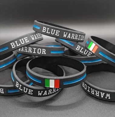 Blue Warrior Braccialetto in Silicone · Azul
