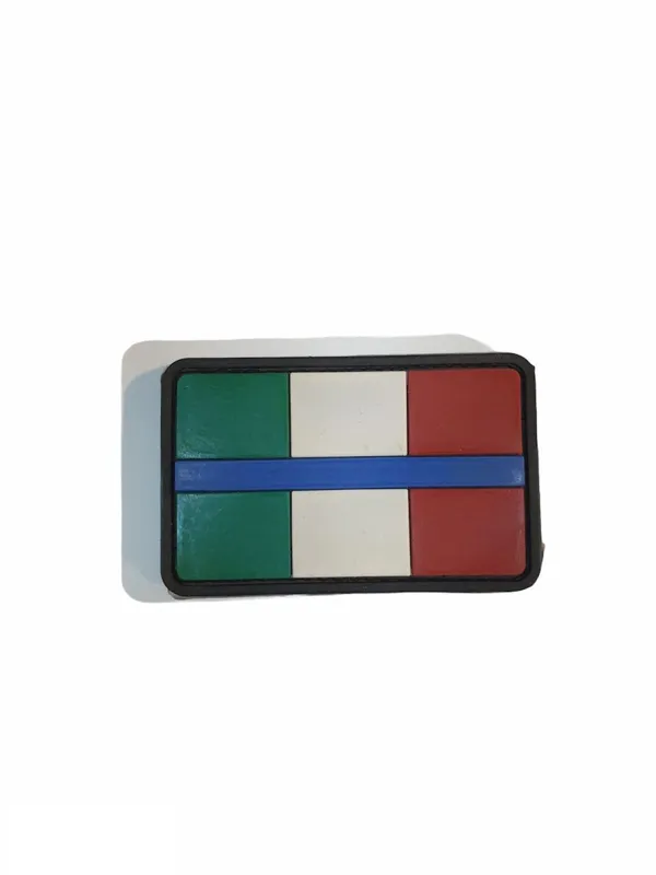 Thin Blue Line Italy Patch Flag · Azul