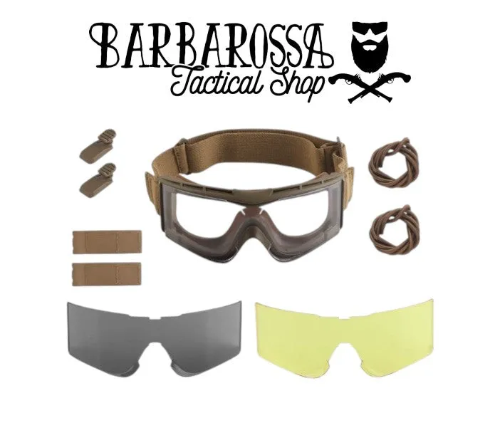 Wosport W810 Tactical Goggle Set · Tan / FDE