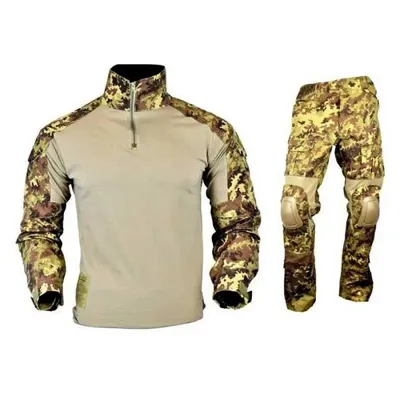 Mimetica Completa Combat Vegetata con Ginocchiere e Gomitiere Integrate - JS Tactical