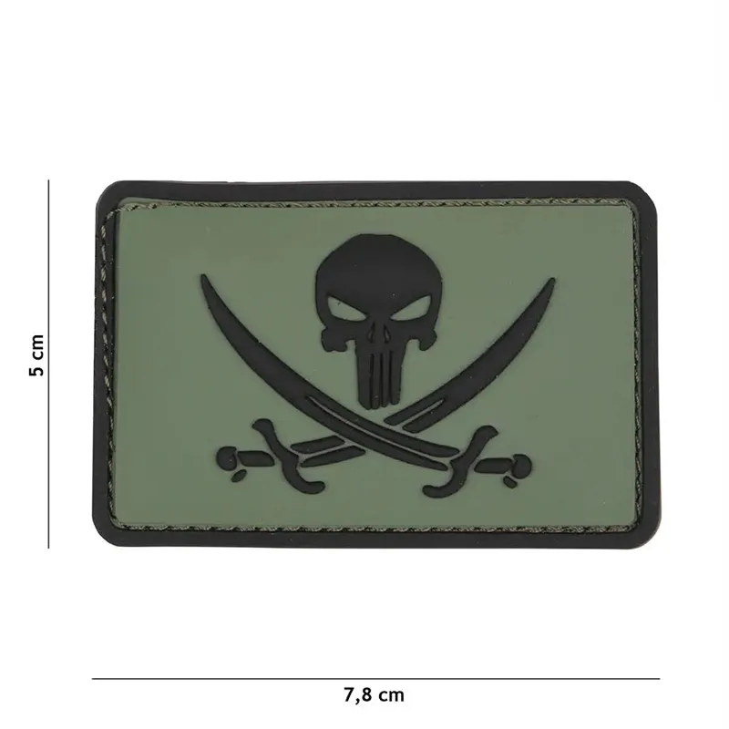 101 Inc Patch 3D PVC Punisher Pirate · Verde / OD