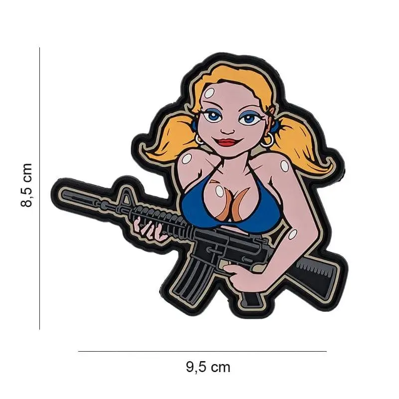 101 Inc Patch PVC 3D Ragazza Bionda con Fucile