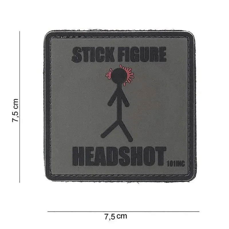 101 Inc Patch PVC 3D Stick Figure Headshot