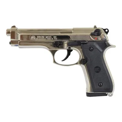 Pistola a Salve 92 Beretta Scacciacani Calibro 9mm Nikel - Bruni