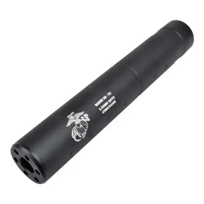 Silenziatore in Alluminio per Fucili Logo Marine Da 196mm x 30mm - Cyma