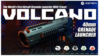 Volcano Tracer 40mm. Grenade Launcher with RGB Color Flame Effect & Built-In Rechargeable Tracer Unit - Acetech