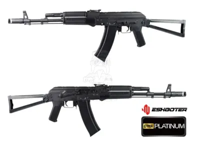 AK74 Full Steel Eshooter ETU - MOSFET Folding Stock Calcio Pieghevole Platinum - Cyma