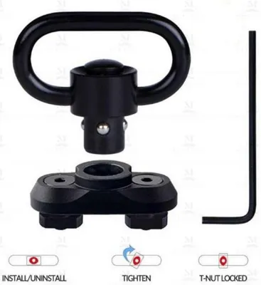 Anello Cinghia a Sgancio Rapido Sling Mount M-LOK Push Button By WDSN - Wadsn