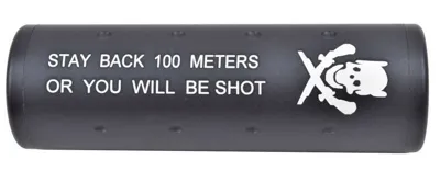 Barrel Exstension - Silencer - Silenziatore Cw-Ccw Dx-Sx 100mm. Stay Back 100 Meters Or You Will Be Shot - Big Dragon