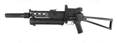 Bizon PP-19 Full Metal Submachine Gun W. Silencer & Red Dot - Cyma