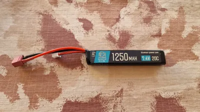 Li-Po Battery Batteria 1250mAh 20C 7.4V Stick W Deans By Max - BlueMax