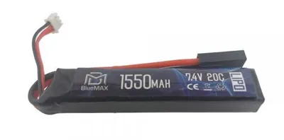 Li-Po Battery Batteria 1550mAh 20C 7.4V Stick Pack By Max - BlueMax