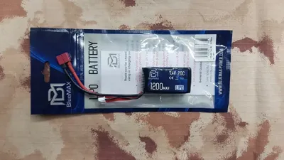 Li-Po Battery Batteria 7.4V 1200mAh 20C PEQ Deans - BlueMax