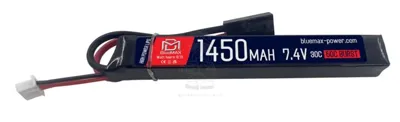 BlueMax-Power® 1450mAh 7,4V 30C 60C Burst Stick Li-Po Battery Batteria Li-Po Stick 116 x 16.5 x 15mm