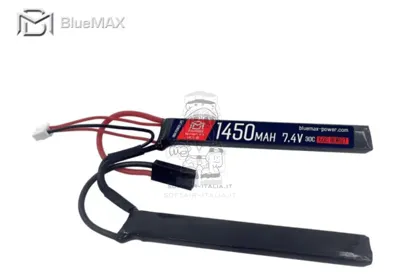 BlueMax-Power® Li-Po Battery Batteria Nunchuck 7.4V x 1450mAh 30C Burst 60C 116 x 17 x 7,5mm By BlueMax-Power®
