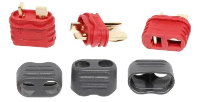 Deans T-Connectors Set 1 Male 2 Female Plus 3 Wire Protections - Nuprol