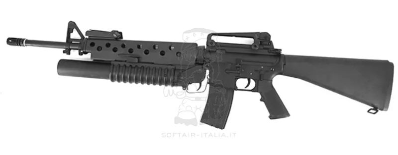 E&C East Crane M16A3 W. M203 Grenade Launcher By