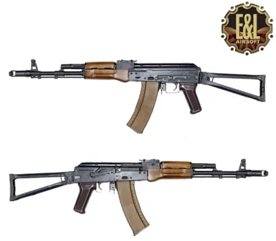 AKS74N Essential MOSFET Full Wood & Steel Folding Stock - E&L Airsoft