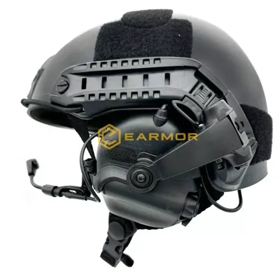 M32X mod4 Tactical Headset with Headband and M16C Mount for FAST / ARC Rails By - Earmor Tactical Hearing Protecti