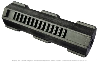 Pistone Zero Shock 14 Denti Full Metal Rack Alleggerito in Tecnopolimero Caricato Fibra Di Carbonio High Speed Plus - FPS Airsoft