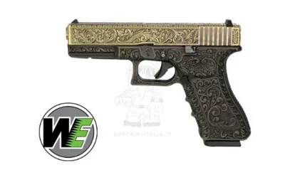 G17 WE17 Etched Metal Slide Classic Floral Pattern Pistol - WE Airsoft