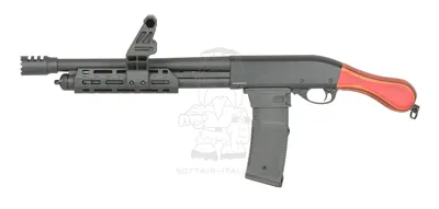 Alpha Tactical A.t.p the Judgement Purge Pumping Handle 7" M-LOK M4 MAG 1 Joule Gas Shotgun Full Wood & Metal - Golden Eagle
