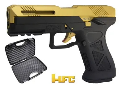 G17 Type AG17 Golden Metal Slide Full Hard Case con Valigetta - HFC airsoft