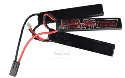 Li-Po Battery Batteria 11.1V 1350mAh 20C CQB Triple Stick Nunchuck 100 x 19 x 5mm. x 3 - Fuel RC