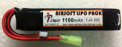 Li-Po Battery Batteria Mini Stick 110 x 20 x 11mm. 7,4V 1100mAh 20C - IPower