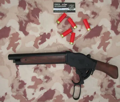 M1887 Terminator Lever Action Saw Off Gas Shotgun Kit 5 Shells 5 Cartucce - S&T Armament