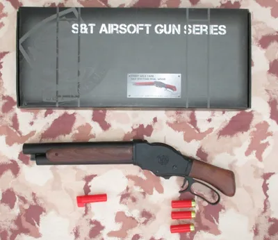 M1887 Terminator Lever Action Saw Off Gas Shotgun Wood Shell Ejection - S&T Armament