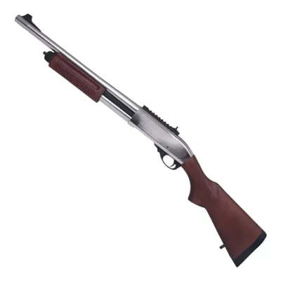 M870 Shotgun Full Wood & Metal -Chrome Version 3>6BBs Shot Gas Power - Golden Eagle
