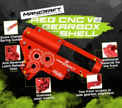 8mm. V2 CNC GearBox QSC Quick Spring Change - Mancraft