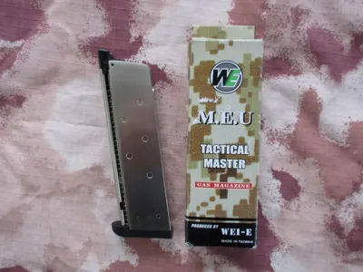 MEU 1911 Socom Gear Ascend KP1911 - Chrome - Inox Gas Magazine - WE Airsoft