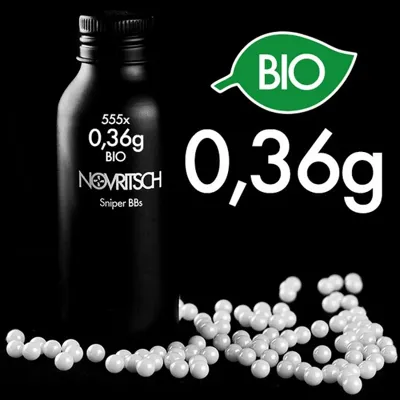 0.36g x 555PCS Sniper Bio BBs By - Novritsch Airsoft Upgrades