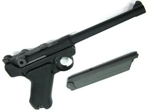 WE Airsoft P08 6" Full Metal · Negro