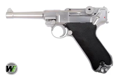 P08 Luger 4INCH Pistol - Chrome Version - WE Airsoft