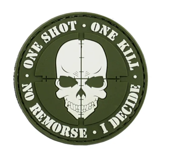 softair italia Patch One Shot One Kill Rubber 3D Patch · Verde / OD