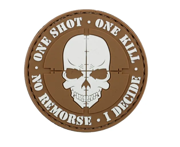 softair italia Patch One Shot One Kill Rubber 3D Patch · Tan / FDE