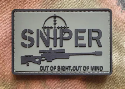 Patch Sniper Out of Sight Out of Mind 3D Rubber Patch Gommata - JTG