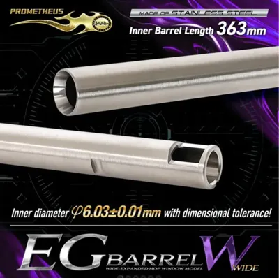 363 x 6,03mm. Stainless Steel EG Barrel WIDE Canna Di Precisione in Acciaio - Prometheus