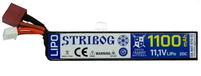Stribog Li-Po Battery Batteria Stick 11.1V 1100mAh T-Deans 14 x 19 x 100.1mm - Delta Armory
